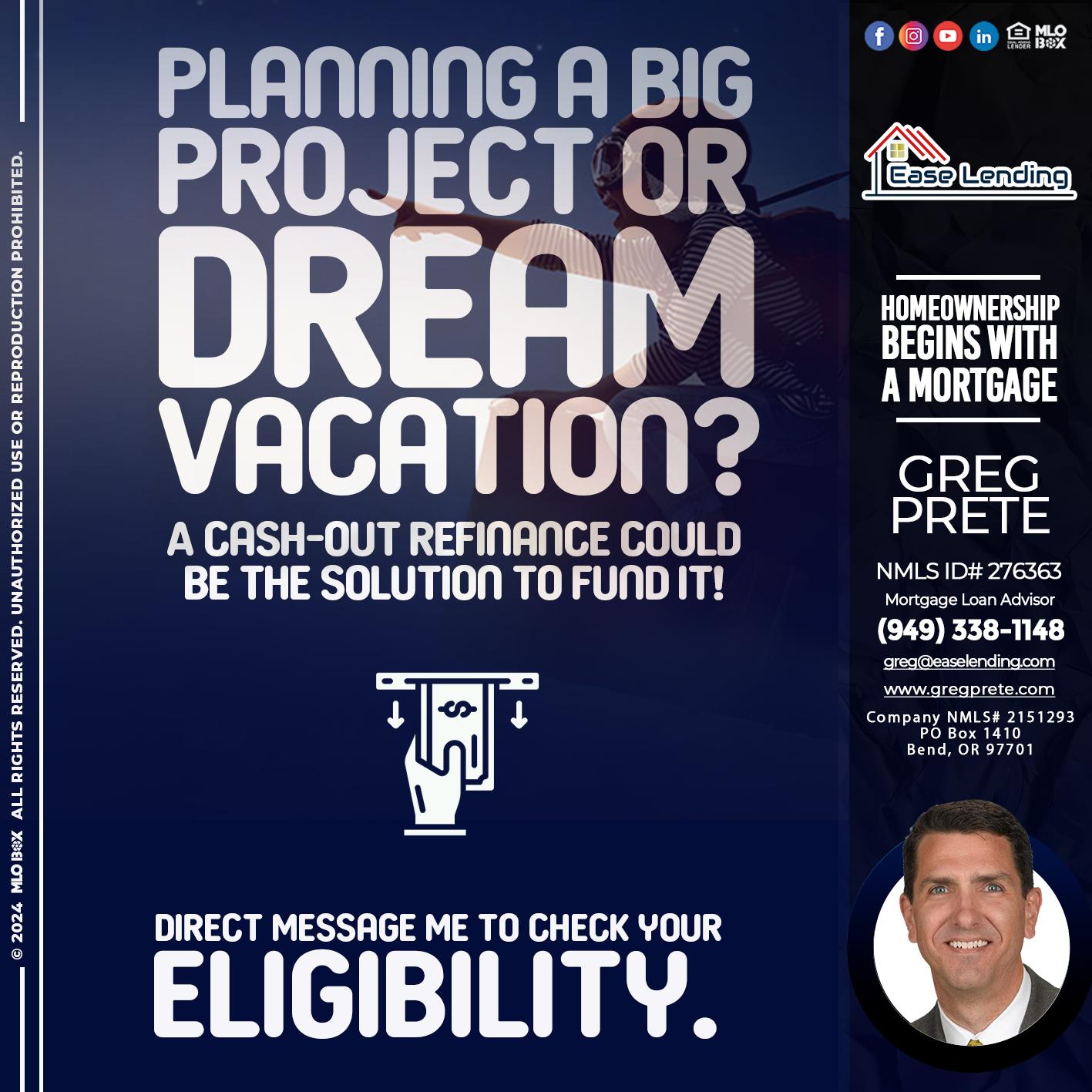 dream big - Greg Prete -Licensed Loan Advisor