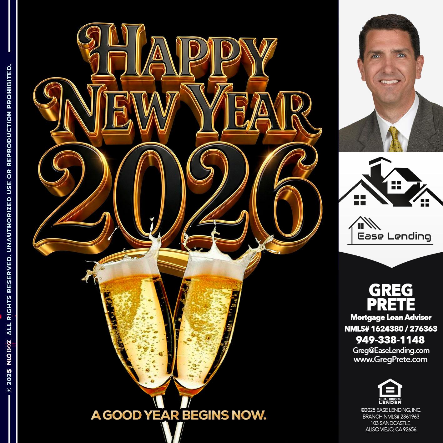 HAPPY NEW YEAR - Greg Prete -Licensed Loan Advisor