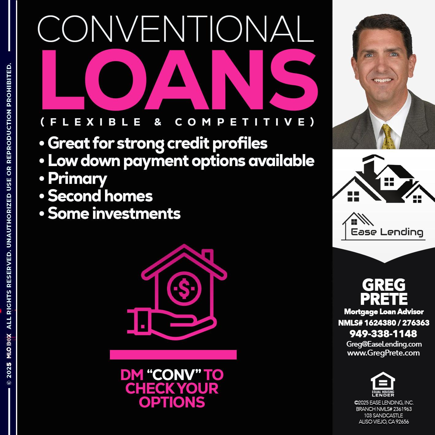 conventional loans - Greg Prete -Licensed Loan Advisor