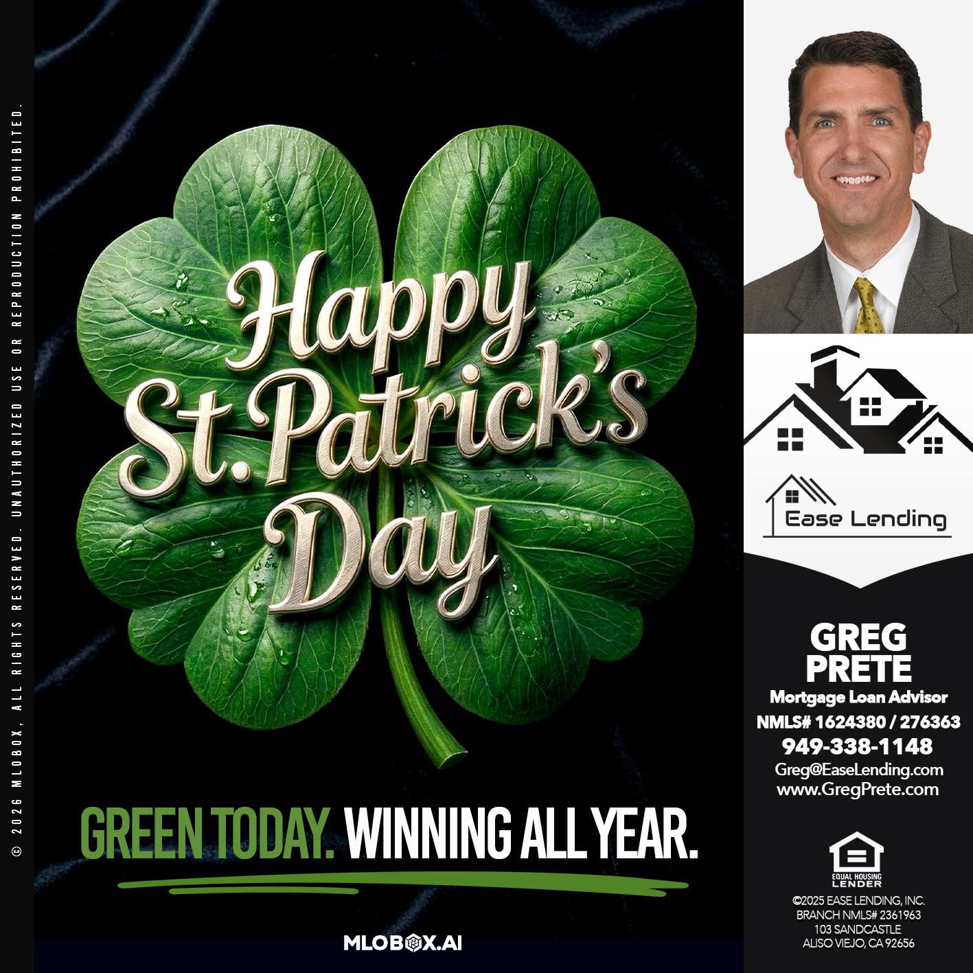 st patricks day - Greg Prete -Licensed Loan Advisor